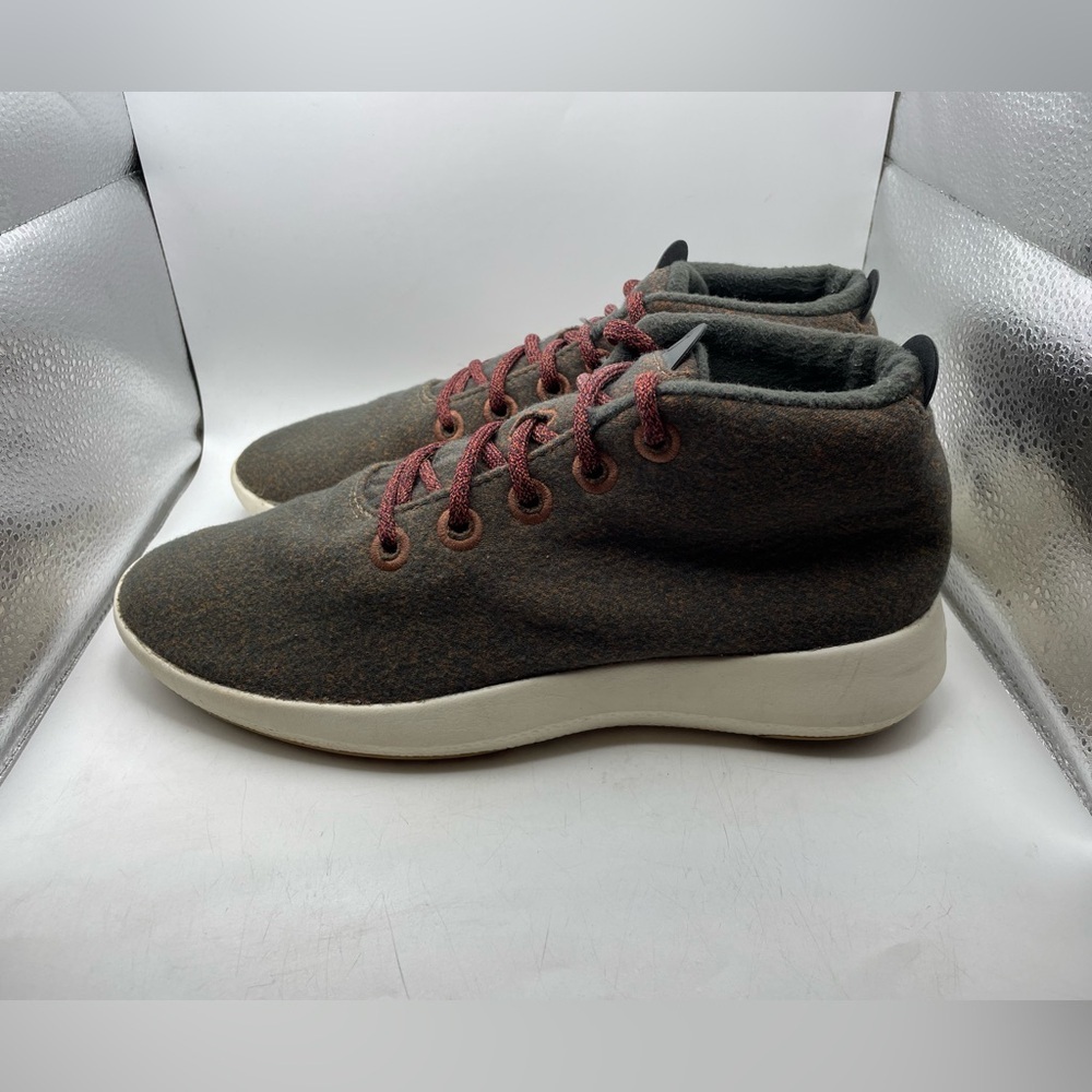 Allbirds Runners Up Mizzles Men's Wool High-Top Sneakers - Brown and Red size 10